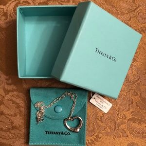 Tiffany Elsa Peretti Open Heart Necklace 22mm